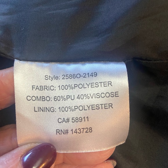 Tribal Women's Sz M Black Quilted Jacket with faux leather accents - Picture 6 of 11